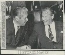 1968 Press Photo Governors James Rhodes and Nelson Rockefeller at conference