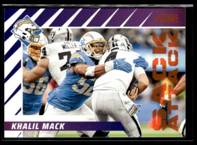2024 Score Sack Attack Purple Khalil Mack Los Angeles Chargers #9