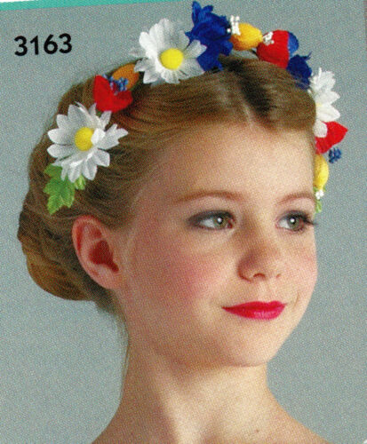 Ballerina Floral Wreath Headpiece Bun Wrap Wired Field Flowers Germanic Heidi   - Afbeelding 1 van 6