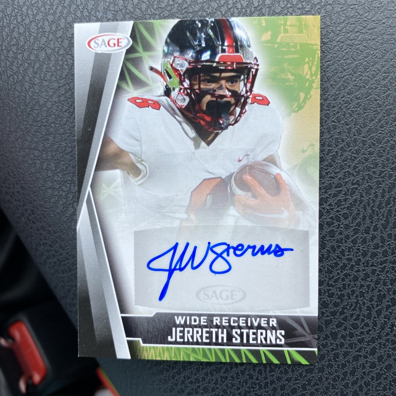 2022 Sage High Series Football Base Auto AJS Jerreth Sterns Western