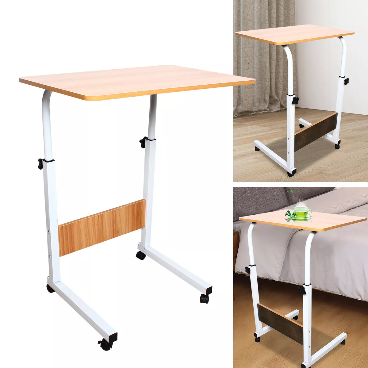 Adjustable C Shaped Sofa Side Table End Bedside Table Laptop Desk