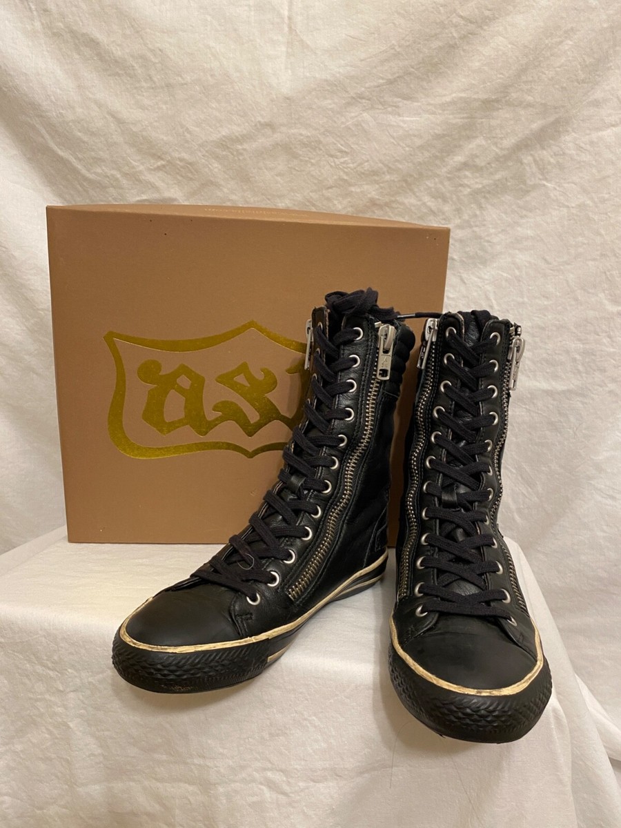 Black Leather Ash Leather Sneakers Ash 50mm Starmoon Sneakers