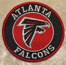 Atlanta Falcons Round 3.5" Iron On Embroidered Patch ~Free Tracking~