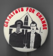 1972 Shirley Chisholm George Wallace Cartoon Spoof Sarcasm Pinback w/Her Slogan