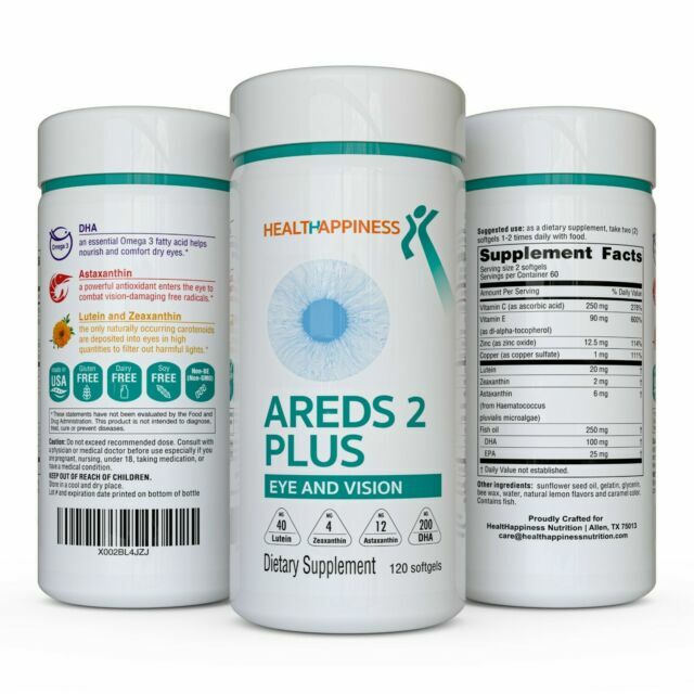 HealtHappiness AREDS 2 Plus Eye and Vision Vitamin Softgels - 120 Count