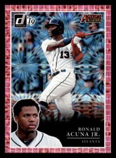 2019 Donruss Action All-Stars Pink Fireworks #AA12 Ronald Acuna Jr. Braves