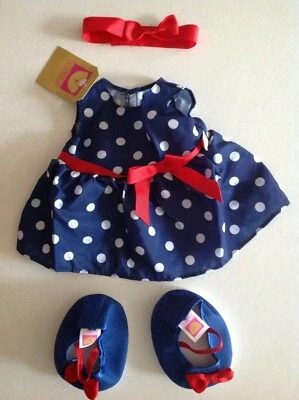 Neu Design A Bear Polka Party Outfit Set Kleidung für Chad Valley Designabear.