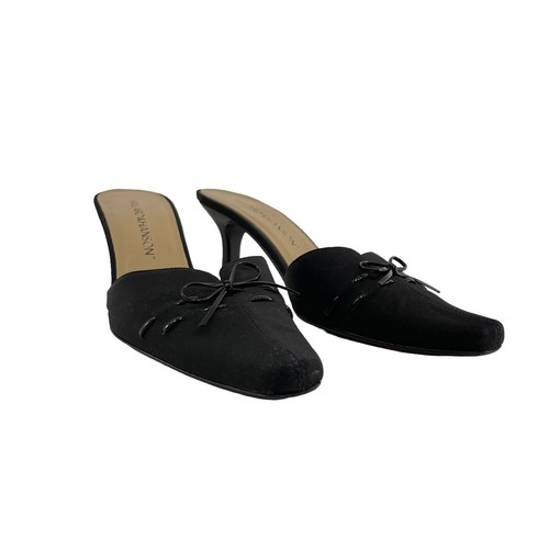 hillard and hanson shoes size 8 black slip on heeled sandals - Picture 5 of 13