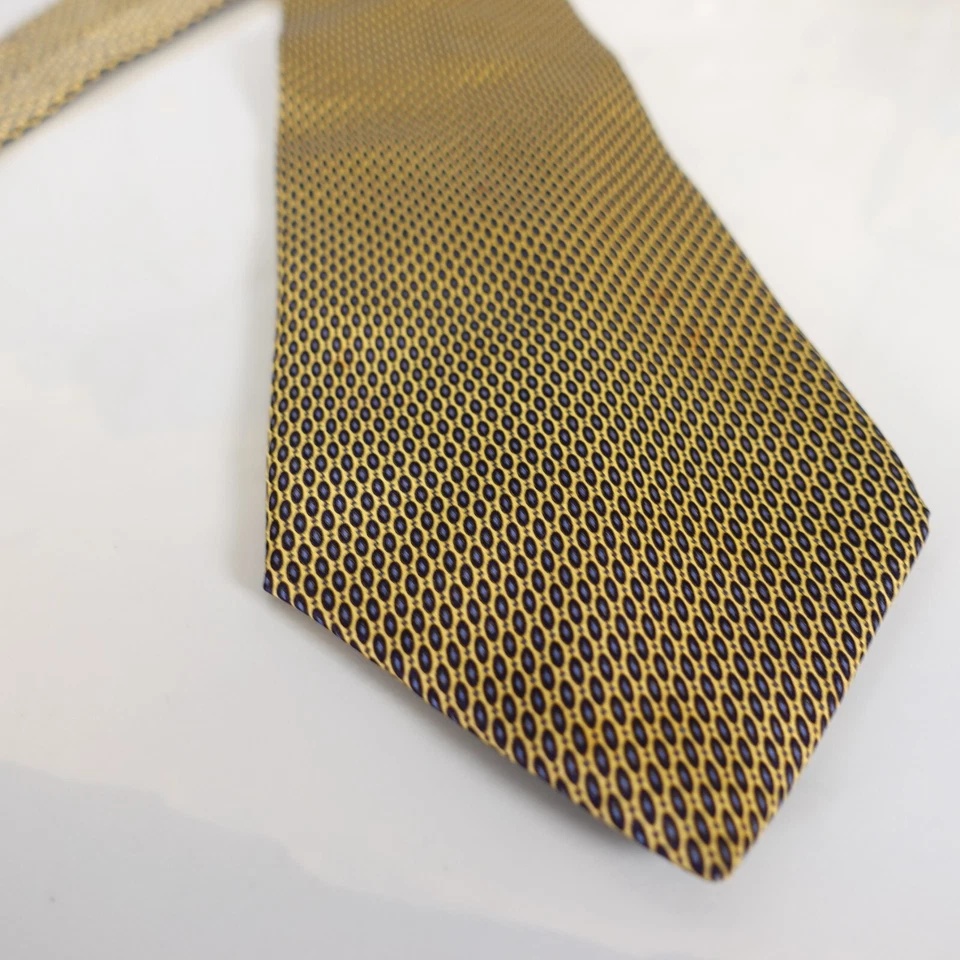 Foulard шелковый галстук мужской желтый микро пастилка широкий воротник повседневный DONA DONA Италии - Изображение 4 из 4