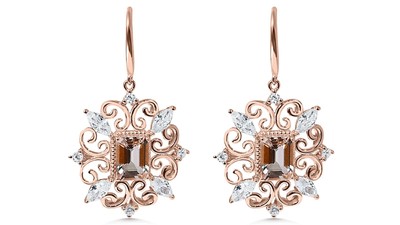 Woman 925 Sterling silver Natural Morganit Earring Fine Jewelry Gift For Mom.