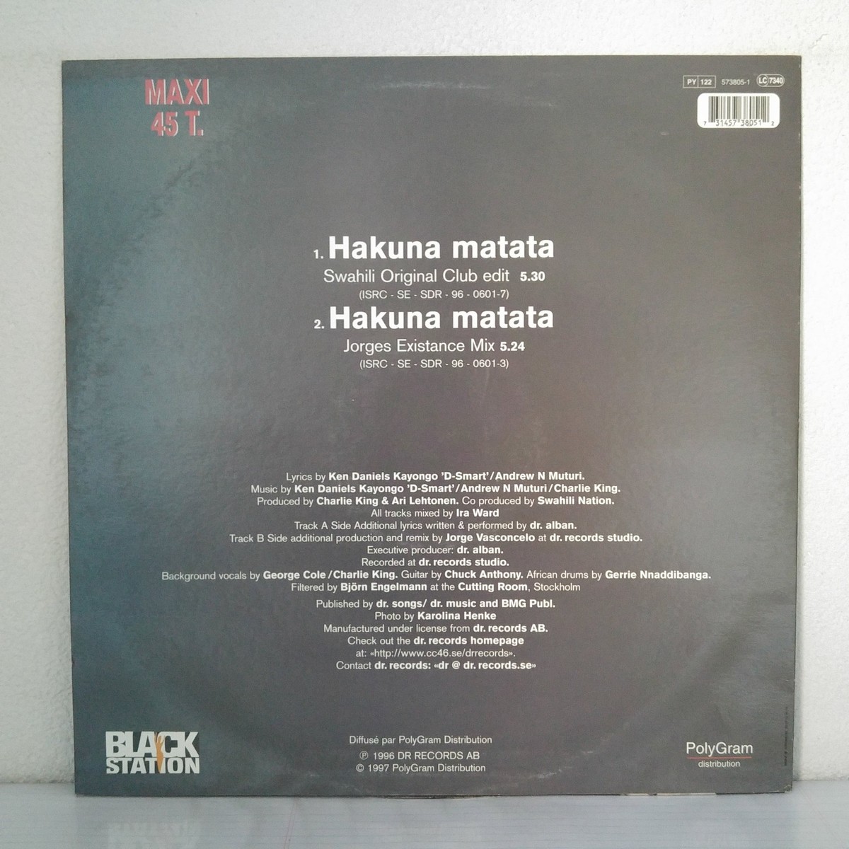 Swahili Nation Featuring Dr. Alban – Hakuna Matata (Vinyl