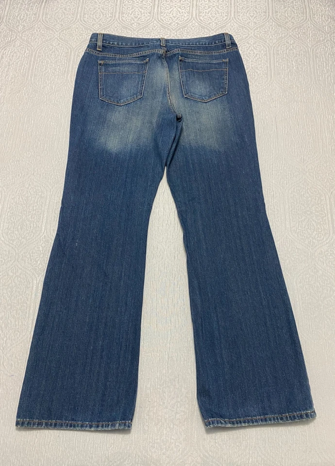 Pantalones de mezclilla Alfani Bootcut para hombre talla 34x32 azul desteñido bigotes Foto 2 de 4