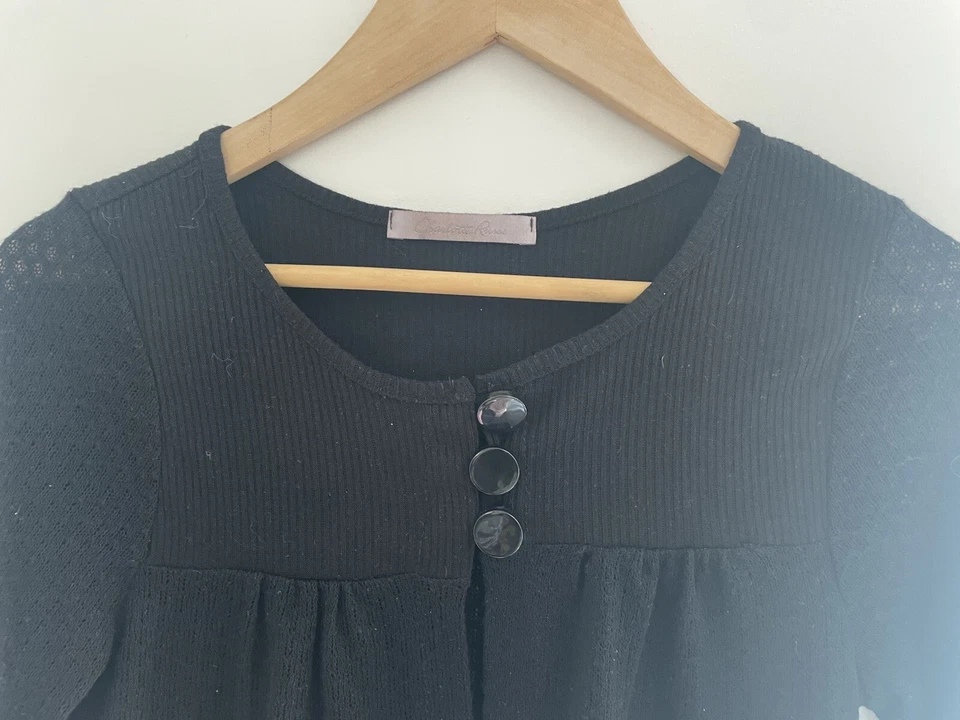 Кардиган женский Charlotte Russe однотонный черный из смеси полиэстера рукав 3/4 на пуговицах L - Изображение 3 из 4