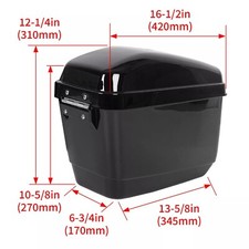 Maletero Rígido Para Moto - De ABS, Con Luz Trasera, Para Harley, Honda Shadow, VTX Y Otras Cruisers