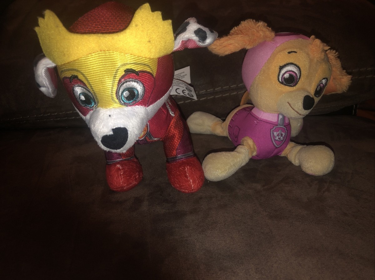 Paw Patrol Mighty Pups Super Paws 8” Marshall Skye Plush Nick Jr