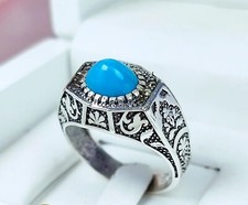 Blue One Color Feroza Stone Ring Real Turquoise Mountain Feroza Silver A  Ring