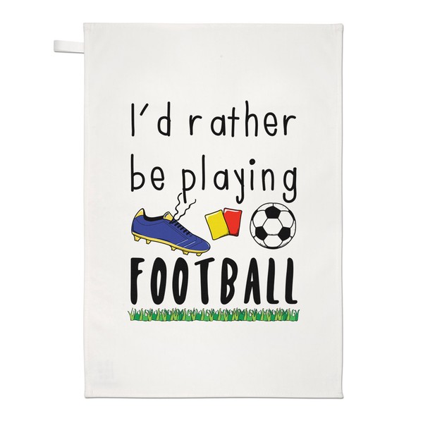 I'd Eher Sein Playing FußBall Geschirrtuch SpüLlappen - Lustig FußBall Sport-image