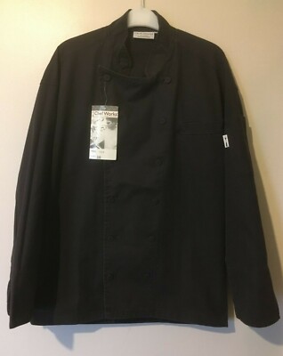 Chef Works Mantel Jacke Herren Executive 100% Baumwolle Köche Gr. XS NEU anthrazit