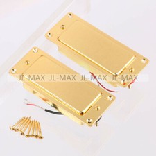 2x Noiseless Mini Humbucker Guitar Pickup B/N for LP with Golden Frame