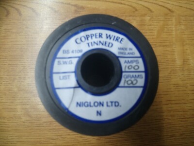 Niglon 100 Amp verzinnter Kupfer Sicherungsdraht 100g SWG 14 3,6 mtr