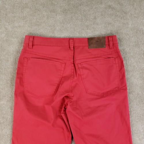 Hiltl Pants Mens Size 31x31 Red Chino Straight Flat Front Stretch Trouser Casual - 第 16/16 張圖片