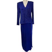 Alex Evenings Petite Shimmer Two-Piece Gown with Jacket Sz 6P Mother/Bride