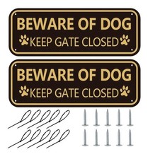 Beware of Dog Sign 2-Pack Keep Gate Closed Sign Dogs inYard Sign Rust-free...