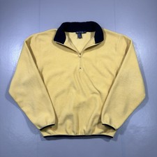 Vintage 90 s Nautica Nautech 1/4 Zip Yellow Fleece Pullover Made In USA Size S