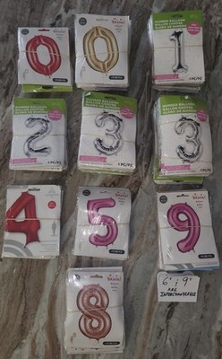 Lot of 139 Jumbo Foil Balloons Assorted Numbers Party Birthday Bulk *see Photos