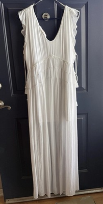 #ad Zara Women’s White Dress Size Med Beachy $20.00