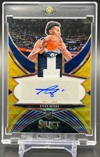 2024-25 Panini Select Yves Missi Gold Wave Prizm /10 Rookie Jersey Auto RC
