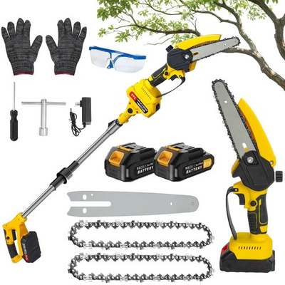 #ad #ad 2 in1 Cordless Pole Saw Brushless Mini Chainsaw for Tree Trimming w 2 Batteries $52.98