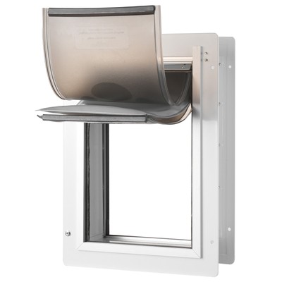 Uimoso Pet Door for Wall with Lock and 3 Magnetic Flap System Metal Frame Medium