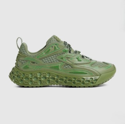 Gucci Cub3d Grün Turnschuhe Sneaker Herren Größe 43,5 Mesh Demetra Made in Italy