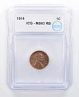 1916 Lincoln Wheat Cent MS63 RB ICG Rainbow Tone *7620