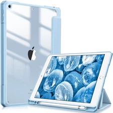 For iPad 9th Gen 2021/8th 10.2 inch Slim Shell Clear Case Translucent Back Cover