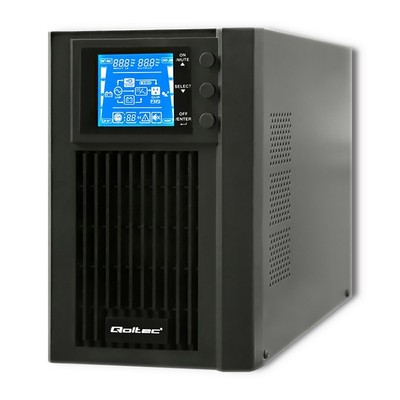 Qoltec Online-USV | Reine Sinuswelle | 1 kVA | 800 W | LCD | USB