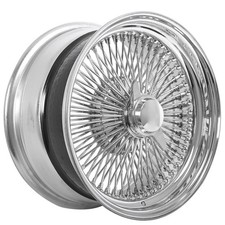 13x7 La Wire Wheels Standard 100-spoke Straight Lace Chrome Rims B05