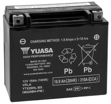 Yuasa YTX AGM Maintenance-Free Battery YTX20HL-BS-PW Polaris ATP 500 4x4 04