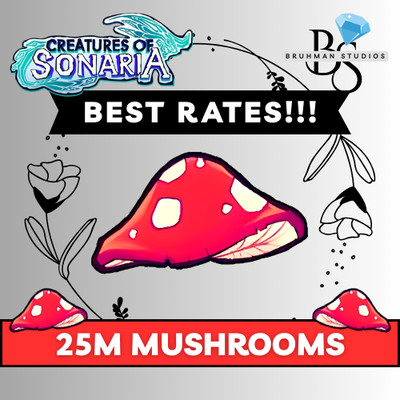 ONLINE   | Creatures Of Sonaria | 25 Million (25M) Mushrooms - CHEAP & FAST
