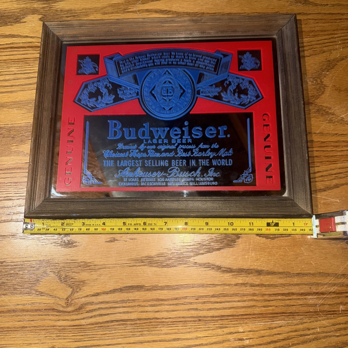 Anheuser Busch Mirror In Collectible Budweiser Signs & Tins for