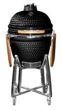 Buschbeck Holzkohlegrill Kamado XL Set Schwarz inkl Pizzastein Keramik BBQ Grill