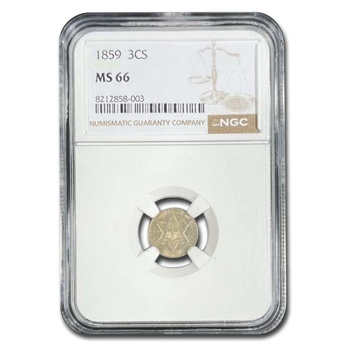 1859 Three Cent Silver MS-66 NGC