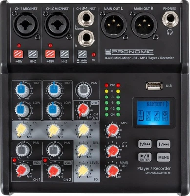 Table de Mixage DJ Mini 4 Canaux Control Console Enregistremen USB XLR Bluetooth - Photo 1/4