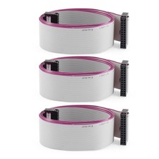 3pcs Step 2.54mm 24 Pin 24 Wire F/F IDC Connector Tape Cable 1 Meters