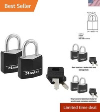 Heavy-Duty Keyed Alike Padlocks with Resettable Locks for Versatile Use - 2 Pack