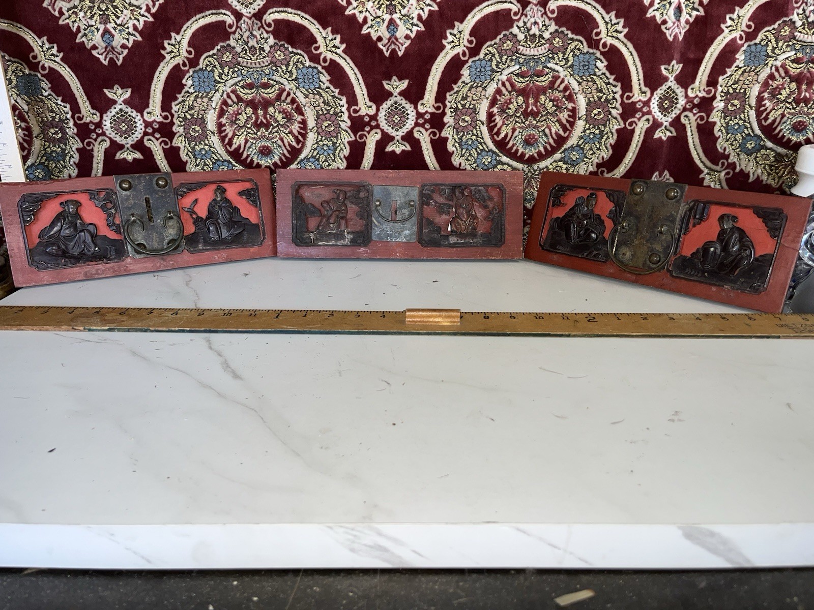 Antique Chinese Carved Wood Panels 