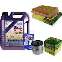 Mann Inspektionspaket 5L Liqui Moly 5W-40 FüR Mazda 2 1.4 1.25 1.2