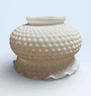 Vintage Hurricane Lamp Shade White Milk Glass Hobnail 4” Fitter 8”w  5.25”h