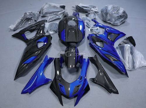 Black Carbon Fiber & Blue Fairing Kit Fit for Yamaha YZF R7 2022 2023 ...